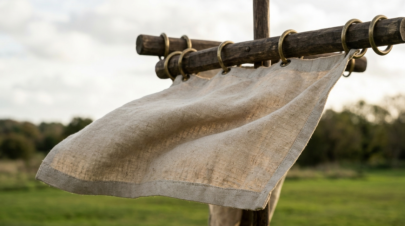 ABOVE THE TURF — Season 1 · Woven banner cloth & brass rings in open wind