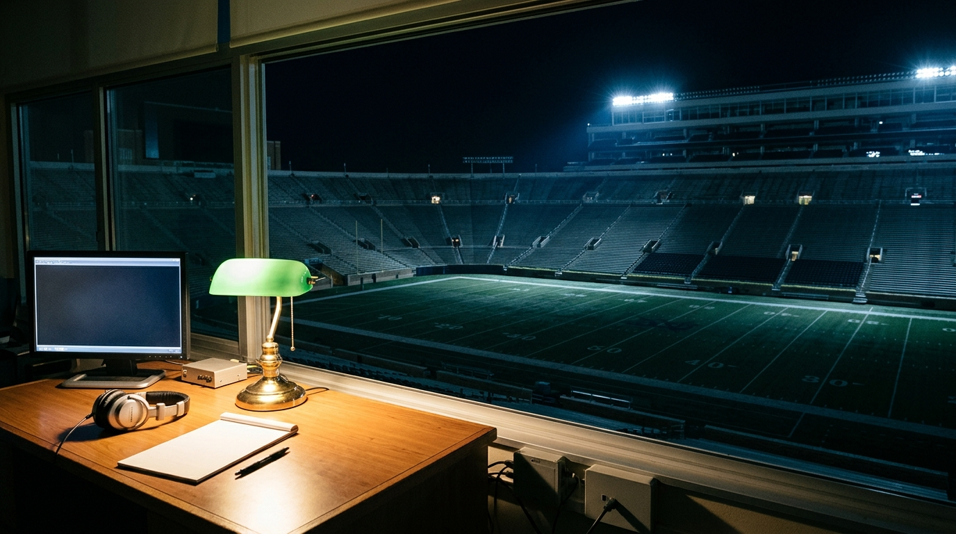 MIDNIGHT BOWL — Season 1 · Empty turf under maintenance floodlights