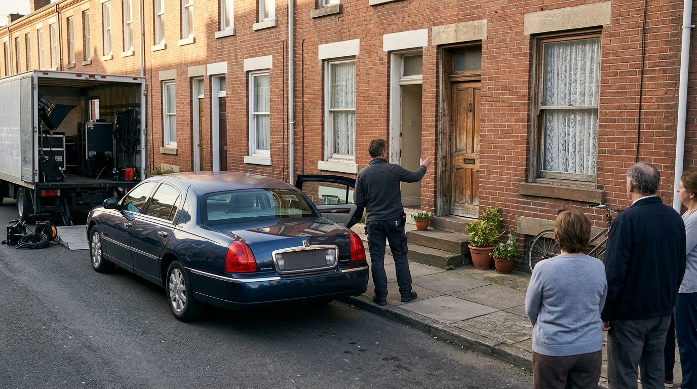 THE ARRIVAL CARAVAN — Season 1 · Luxury town car & lighting truck on a brick street