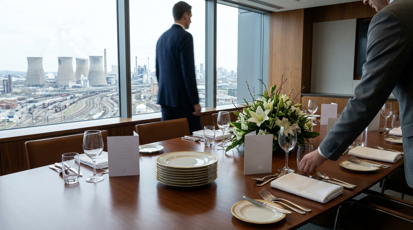 THE EXECUTIVE TABLE — Season 1 · Twelve porcelain places overlooking cooling towers
