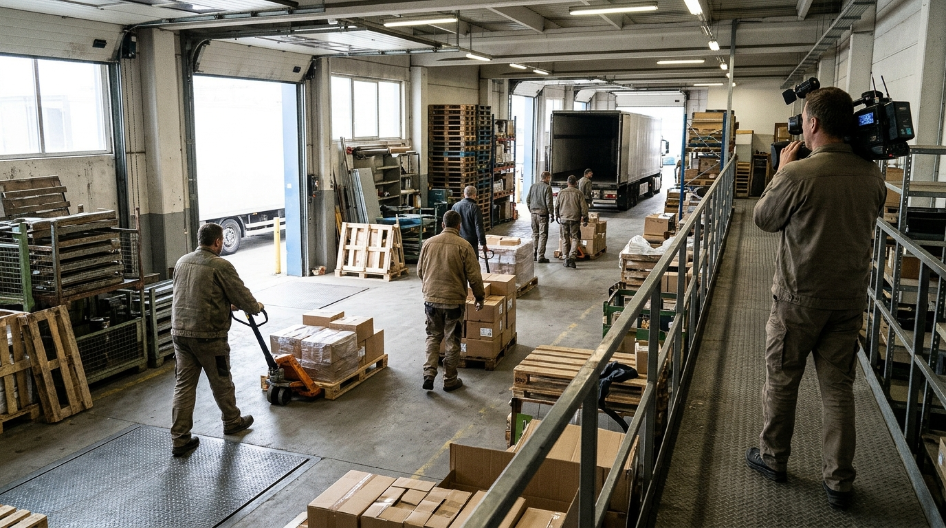 THE LOADING BAY — Season 1 · Pallets, catwalk camera & daylight floor