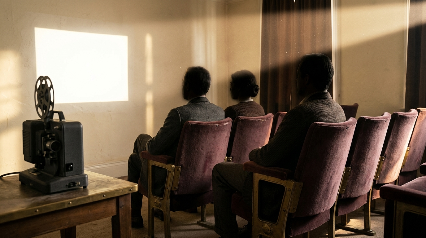 THE SCREENING ROOM — Season 1 · Velvet seats & luminous projector beam